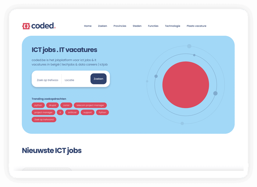 CODED - ICT jobs op één jobplatform - IT vacatures - ICT job Belgium - Techjobs & data careers - Freelance - ICT job - ICT Talents